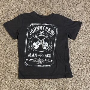 Boys Johnny Cash  Black Graphic Band T-Shirt